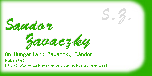 sandor zavaczky business card