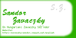 sandor zavaczky business card